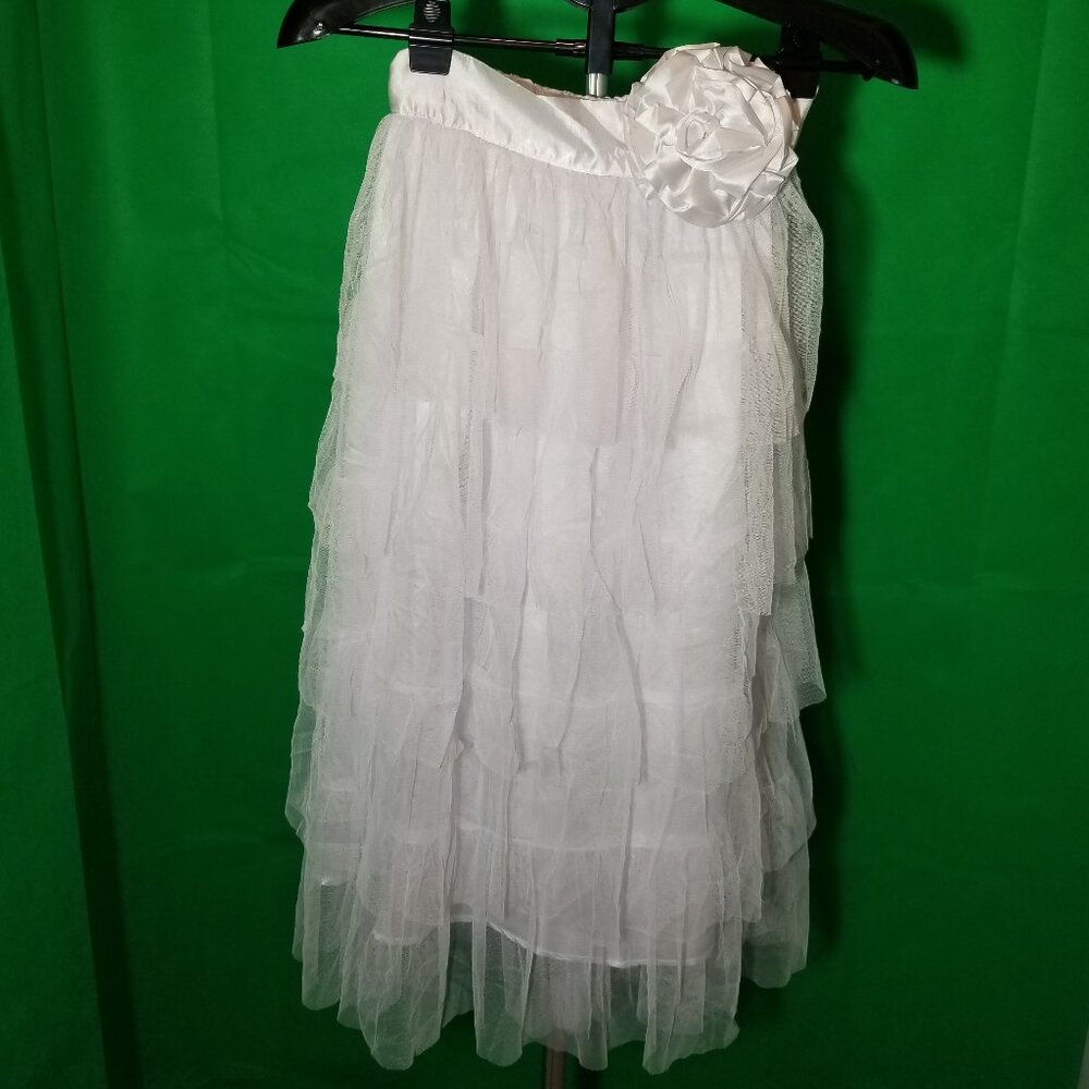 Truly 4 You Midi Skirt White Toule‎ Lined Woman’s Size Small Fairy Princess NWOT
